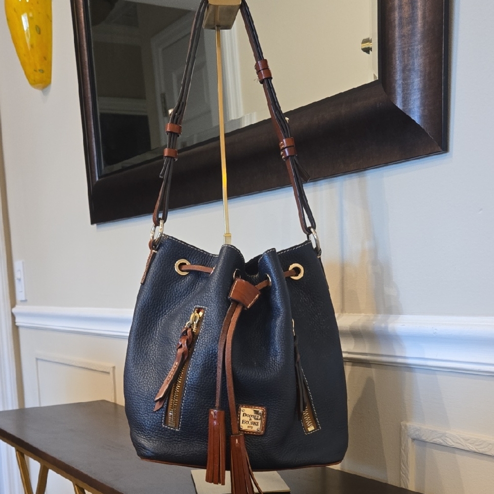 Dooney & Bourke Cooper Navy Leather Shoulder Bag